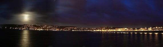 penzance panorama at night lights